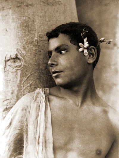 Study of a Boy with Flowers in His Hair, Naples by Baron Wilhelm von Gloeden